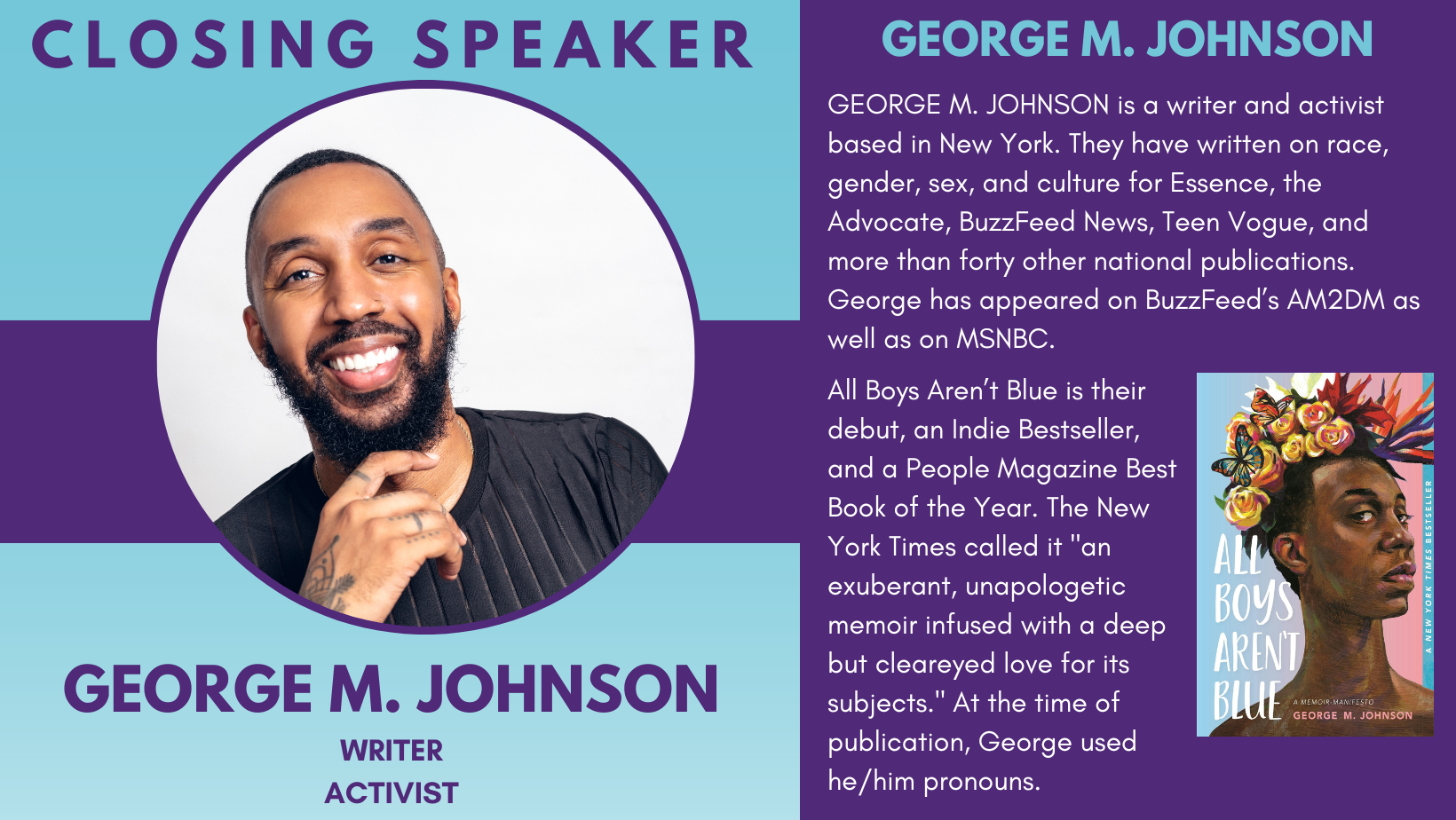 Closing Speaker George M Johnson